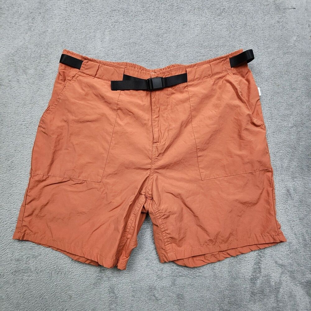 Onia Mens L Orange Shorts Built In Belt Cotton Nylon Blend Casual Outdoor Wear